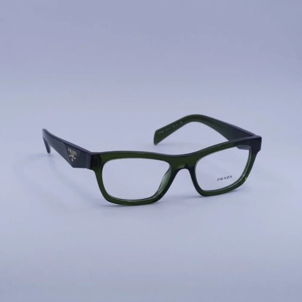 Prada PRB01V 19Z1O1 Eyeglasses Transparent Bottle Green 54mm Cat Eye Frame - Picture 3 of 10